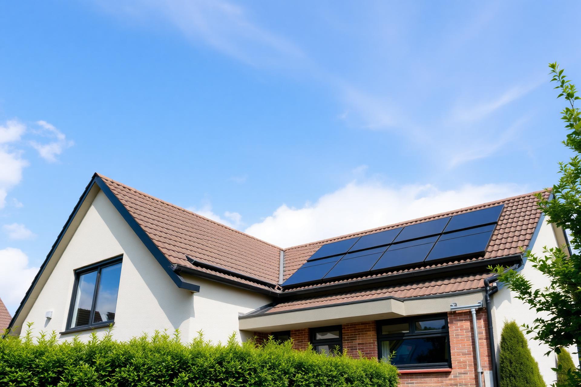 Modern huis met zonnepanelen